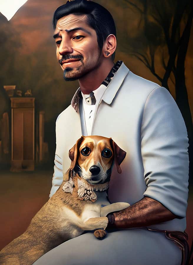 KVH-AI-Pet-owner-contemplates Kipling Veterinary Hospital and Wellness Center End of Life Services