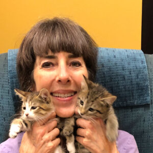 KVH-Gayle-1b Dr MacKenzie of Kipling Veterinary Hospital and Wellness Center plays with kittens